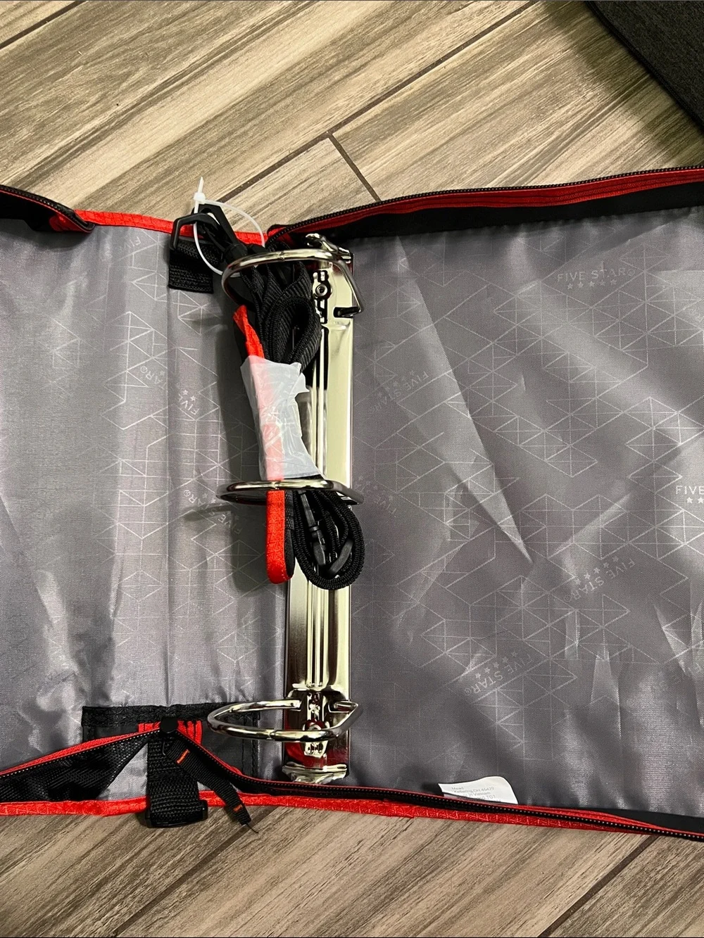 Five Star Red and Black Zippered Tech Binder
